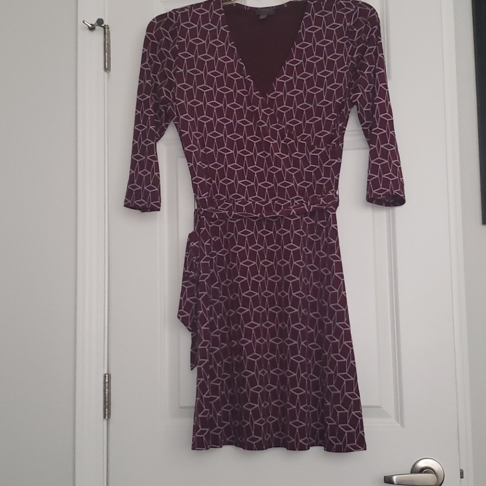 Mix by 41 Hawthorne Purple Geometric Wrap Dress